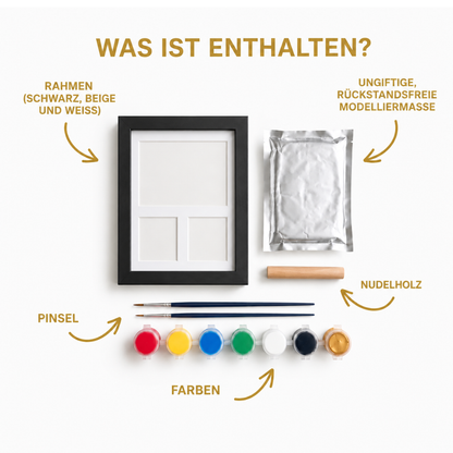 Pfotenabdruck-Bilderrahmen aus Ton für Haustiere