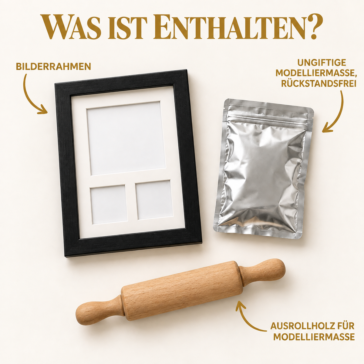Pfotenabdruck-Bilderrahmen aus Ton für Haustiere